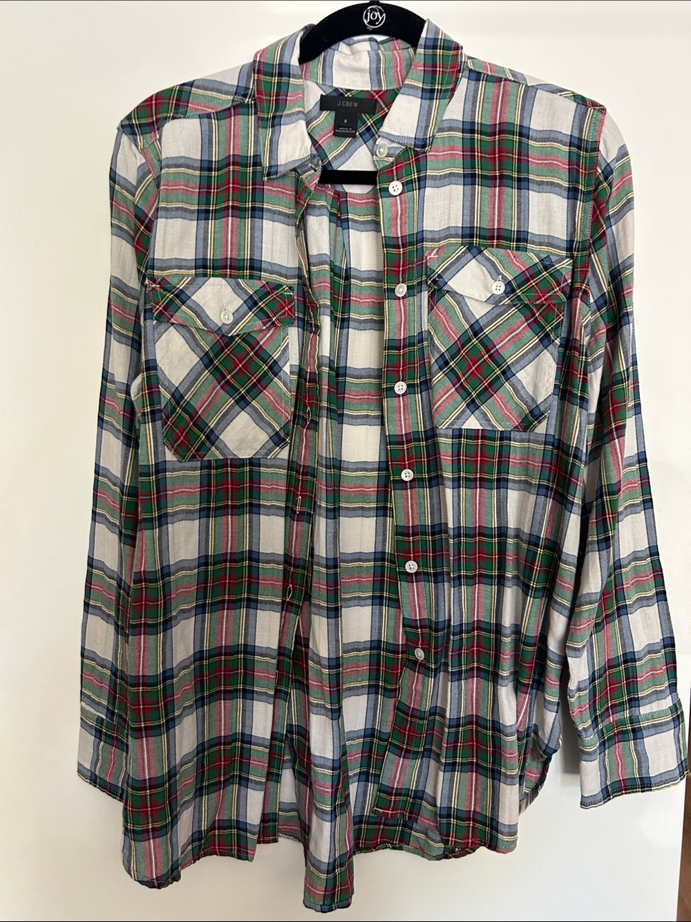 J. Crew Women’s Green Plaid Button-Up Shirt